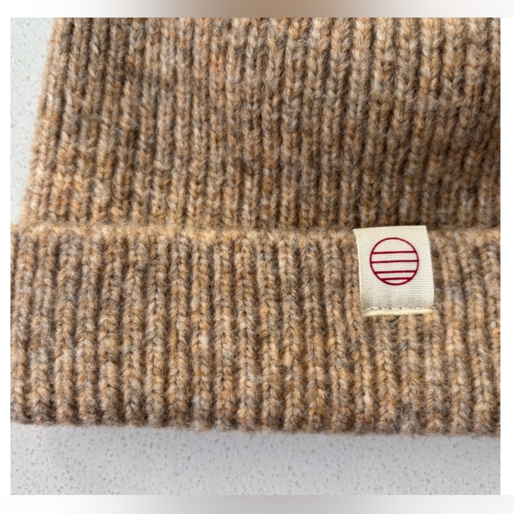 Marine Layer Porter Knit Beanie in Camel - Picture 2 of 5